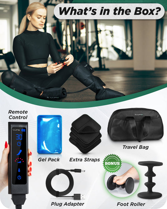 Lunix - LX1 FOOT AND CALF COMPRESSION MASSAGER BLACK