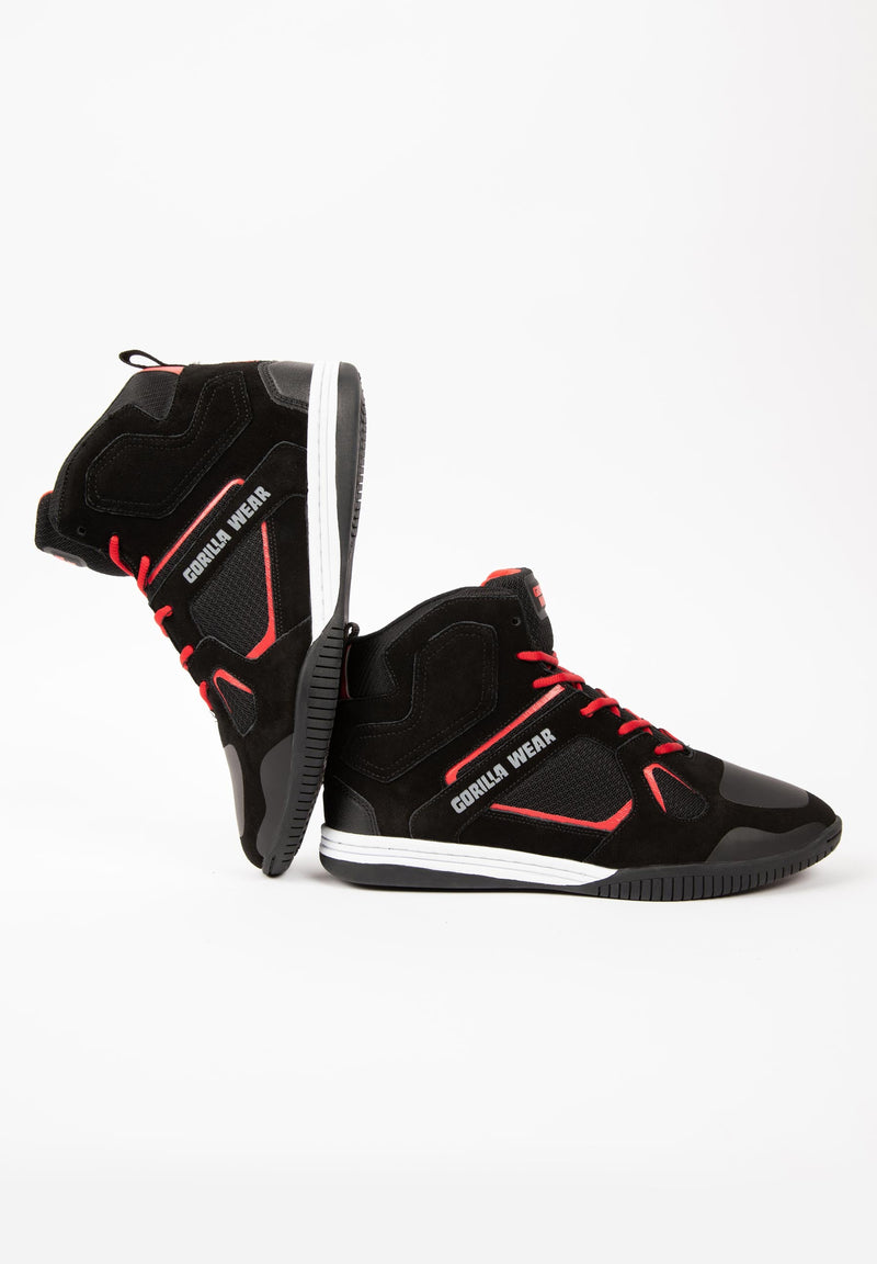 Load image into Gallery viewer, Troy High Tops - Black/Red
