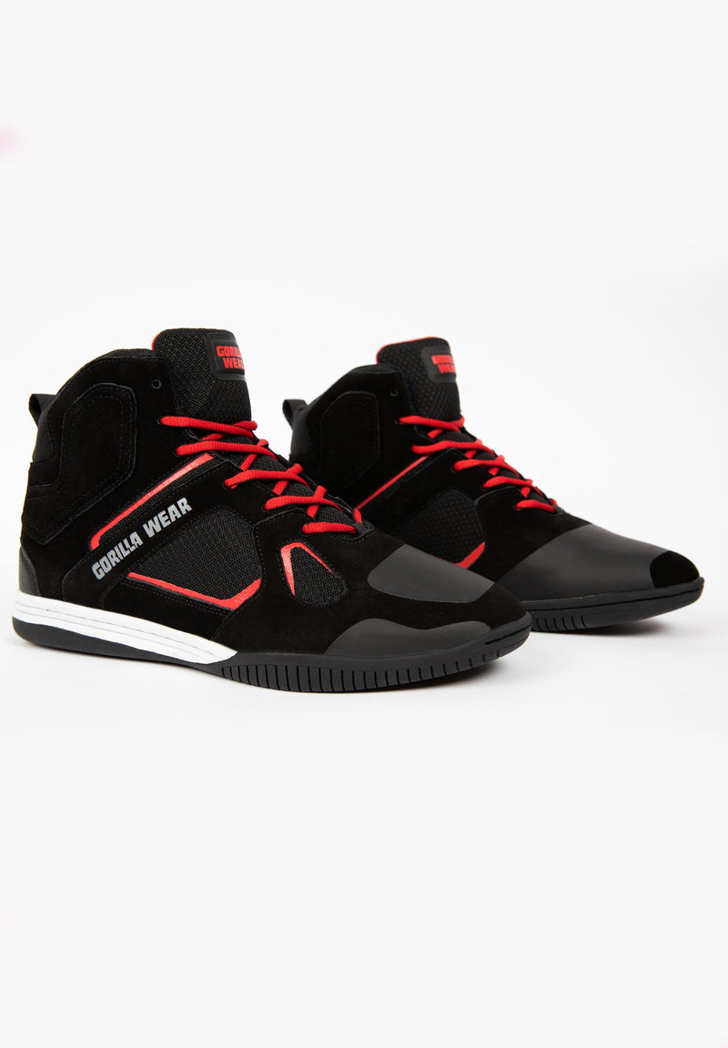 Load image into Gallery viewer, Troy High Tops - Black/Red
