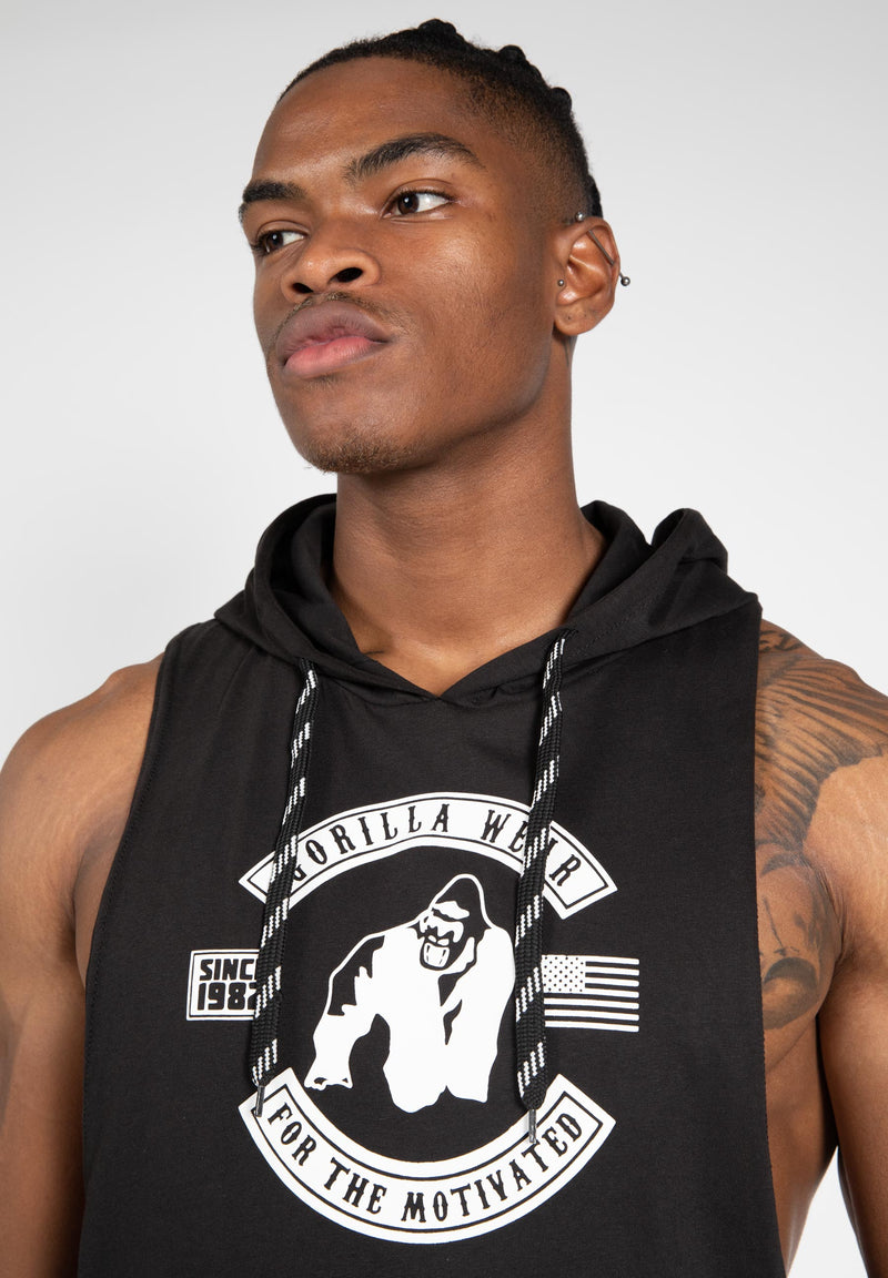 Load image into Gallery viewer, Lawrence Hooded Tank Top - Black
