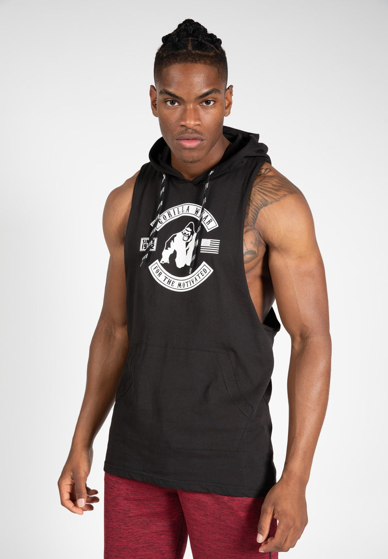 Load image into Gallery viewer, Lawrence Hooded Tank Top - Black
