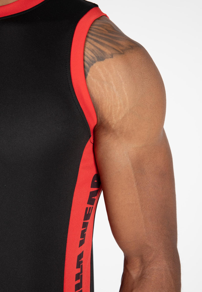 Load image into Gallery viewer, Hornell Tank Top - Black/Red - Unisex
