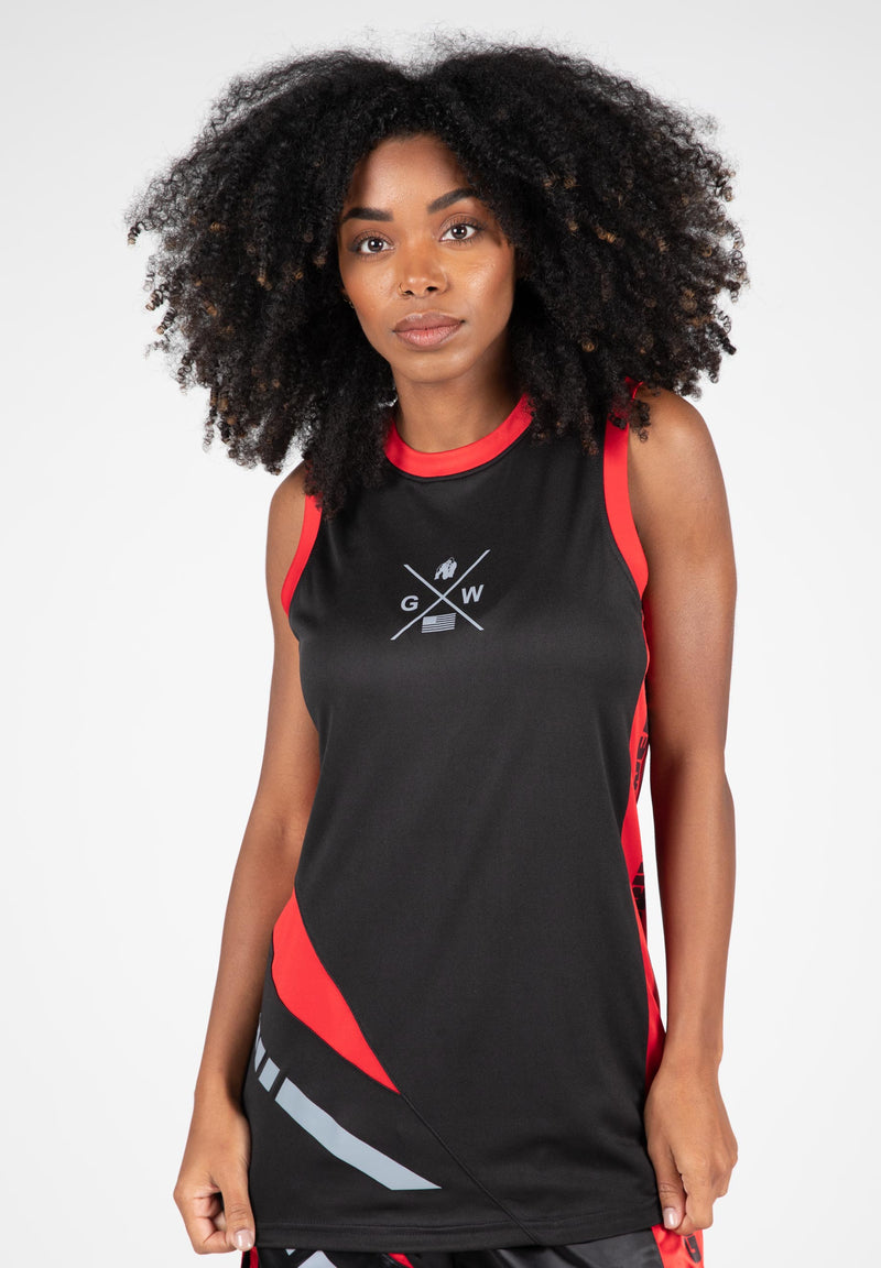 Load image into Gallery viewer, Hornell Tank Top - Black/Red - Unisex
