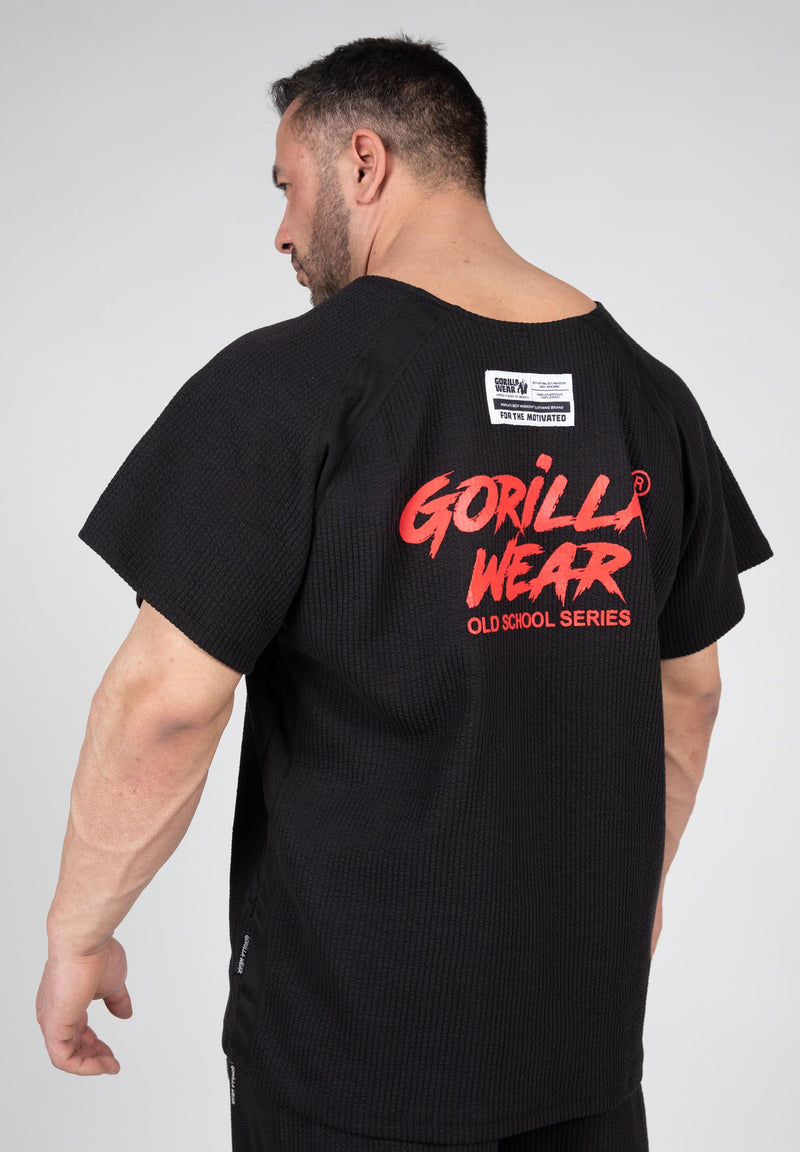 Load image into Gallery viewer, Augustine Old School Workout Top - Black/Red
