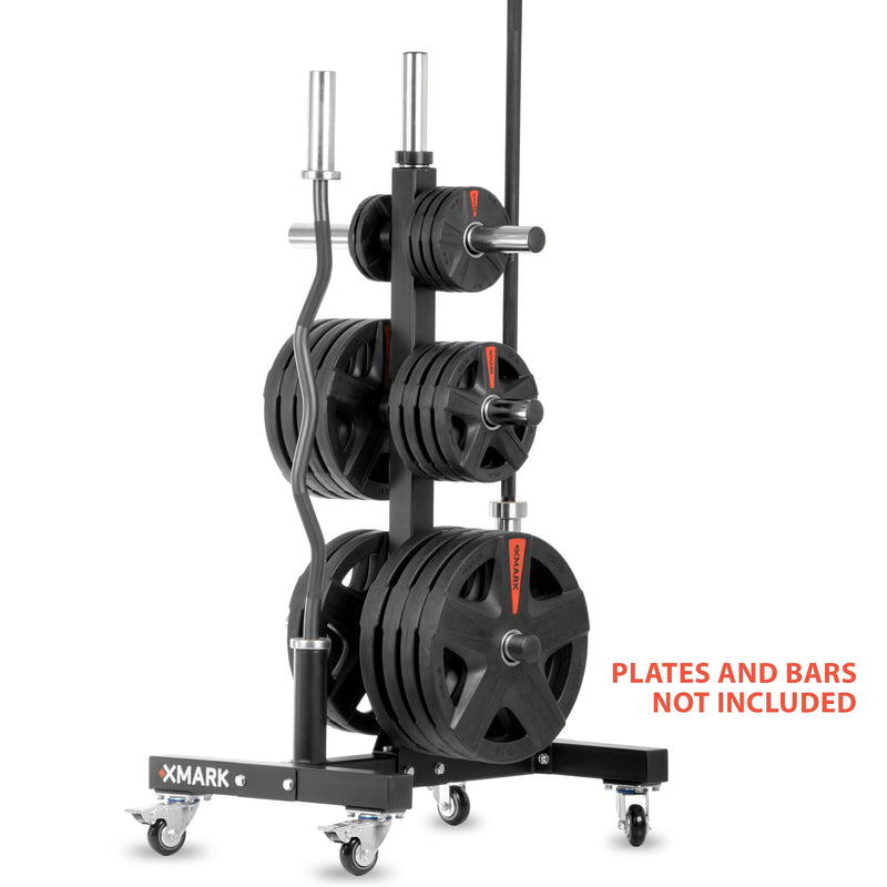 Load image into Gallery viewer, XMARK - Commercial Olympic Weight Plate Tree on Castors with Dual Bar Holders
