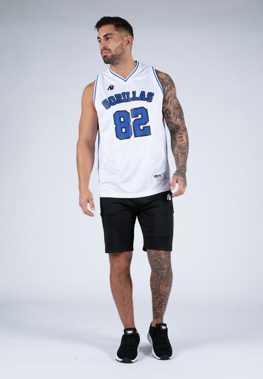 Gorilla Wear - San Mateo Jersey Tank Top - White/Blue