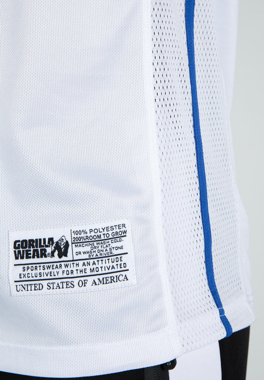 Gorilla Wear - San Mateo Jersey Tank Top - White/Blue