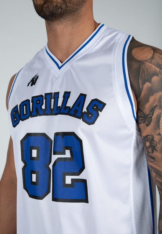 Gorilla Wear - San Mateo Jersey Tank Top - White/Blue