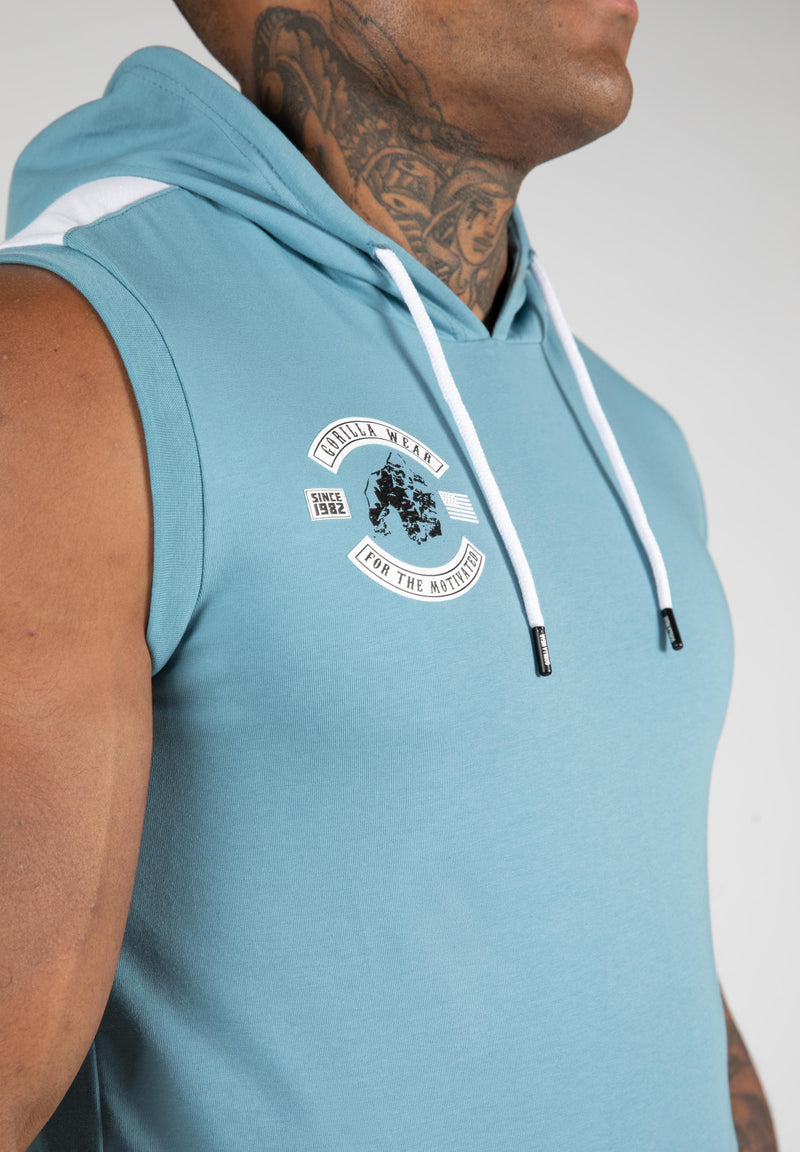 Load image into Gallery viewer, Oswego S/L Hooded T-shirt - Blue
