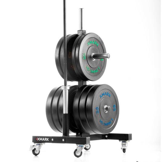 XMARK - Commercial Bumper Plate Tree on Castors with Dual Bar Holders