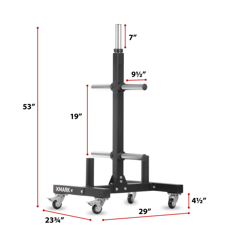 Load image into Gallery viewer, XMARK - Commercial Bumper Plate Tree on Castors with Dual Bar Holders
