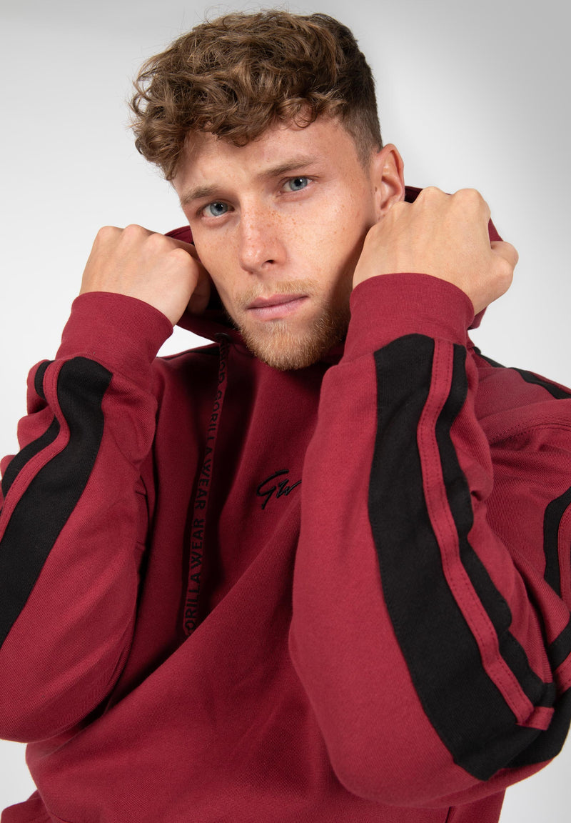 Load image into Gallery viewer, Banks Oversized Hoodie - Burgundy Red/Black
