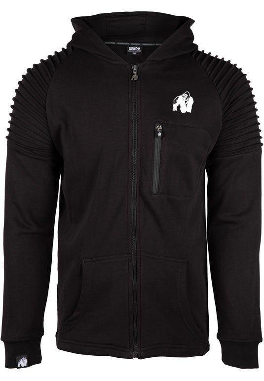 Delta Zipped Hoodie - Black
