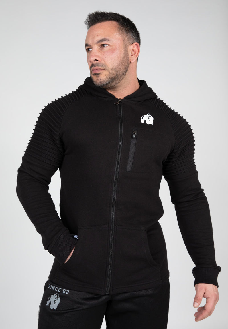 Load image into Gallery viewer, Delta Zipped Hoodie - Black
