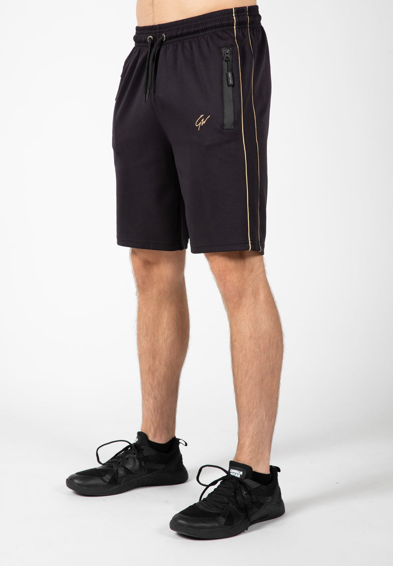 Load image into Gallery viewer, Wenden Track Shorts - Black/Gold
