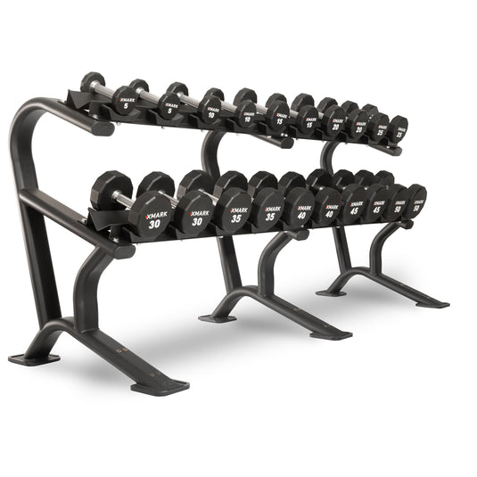 XMARK - 12-Sided Commercial Urethane Dumbbells (5-50 lb and 5-75 lb Sets)