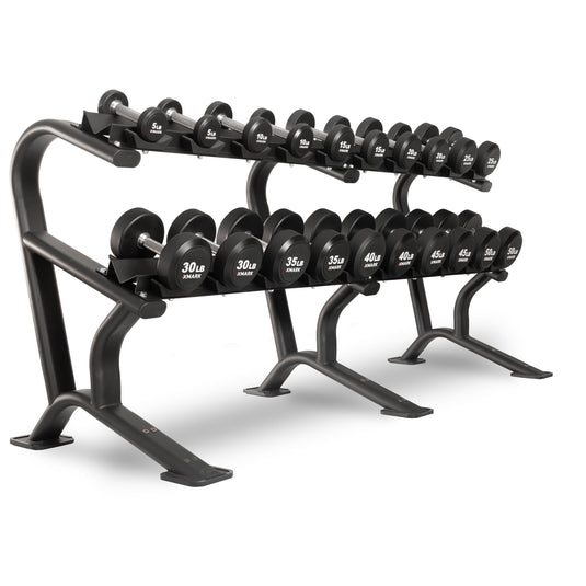 XMARK - Round Commercial Urethane Dumbbells (5-50 lb and 5-75 lb Sets)