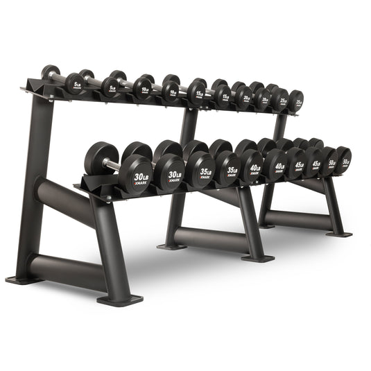 XMARK - Round Commercial Urethane Dumbbells (5-50 lb and 5-75 lb Sets)