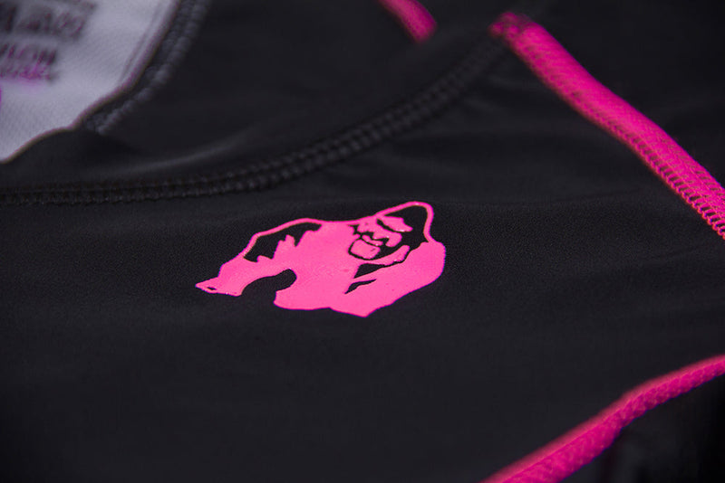 Load image into Gallery viewer, Carlin Compression Short Sleeve Top - Black/Pink
