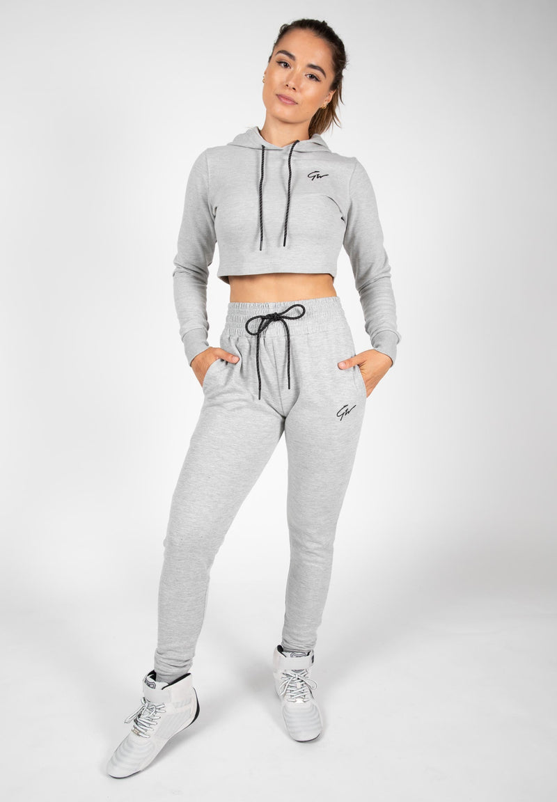 Load image into Gallery viewer, Pixley Crop Top Hoodie - Gray
