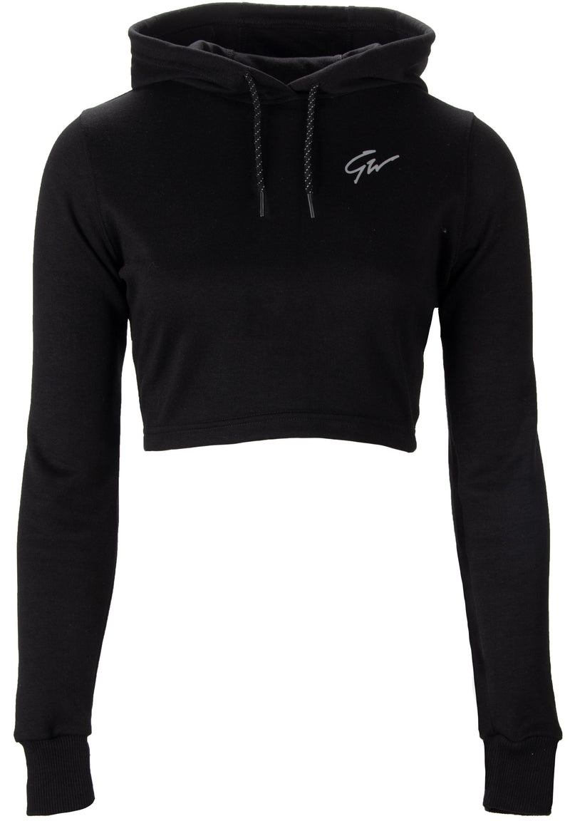 Load image into Gallery viewer, Pixley Crop Top Hoodie - Black
