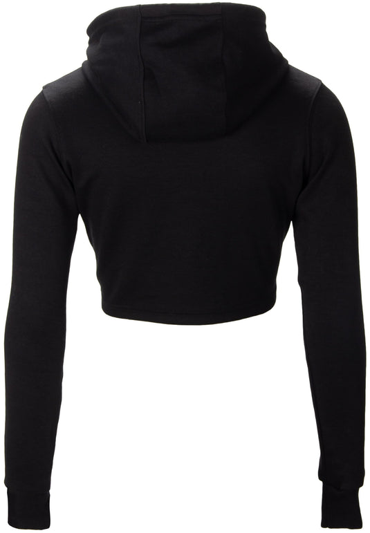 Pixley Crop Top Hoodie - Black