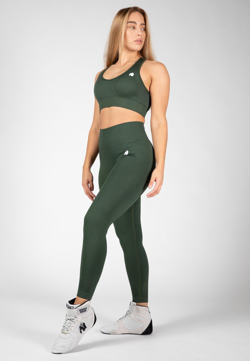 Load image into Gallery viewer, Neiro Seamless Sports Bra - Army Green
