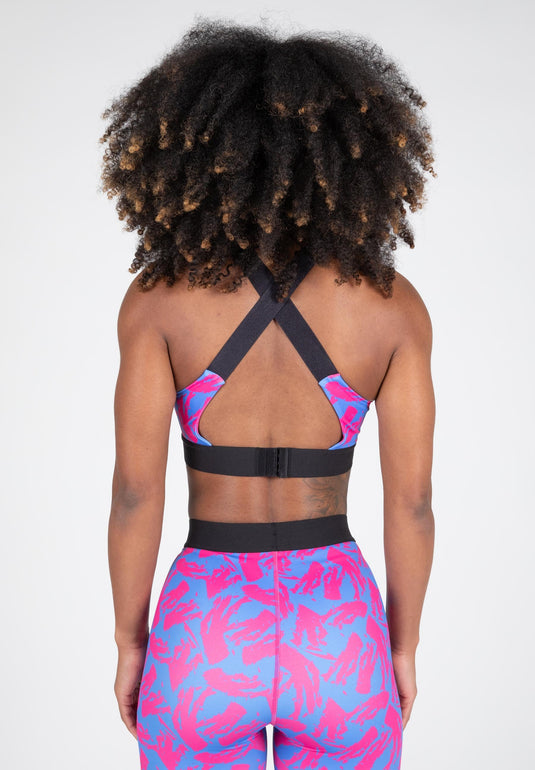 Colby Sports Bra - Blue/Pink