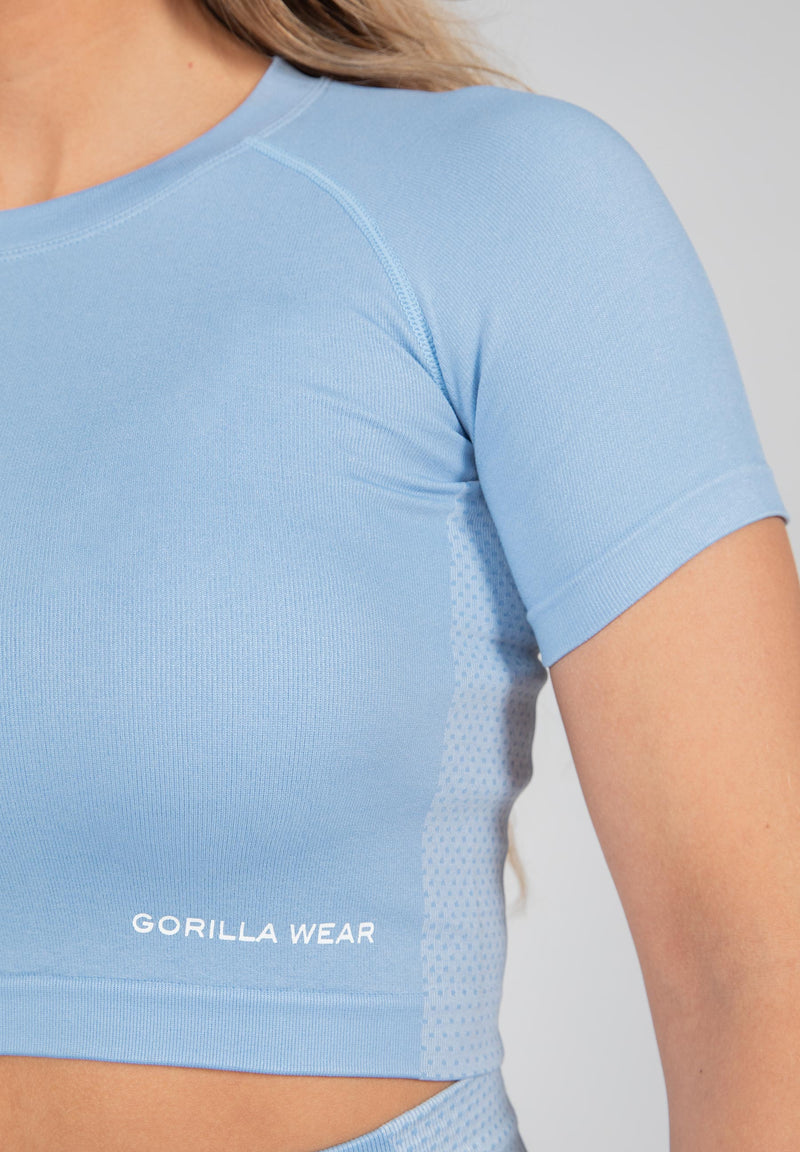 Load image into Gallery viewer, Selah Seamless Crop Top - Light Blue
