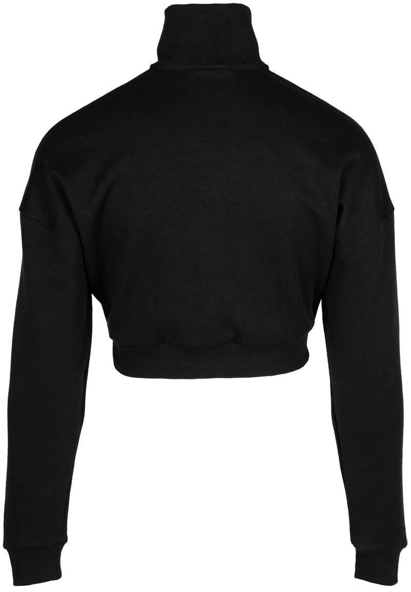 Load image into Gallery viewer, Ocala Cropped Half-Zip Sweatshirt - Black
