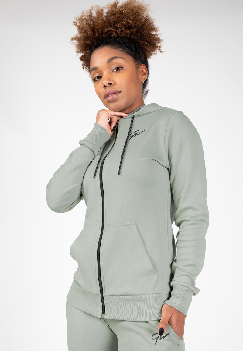 Load image into Gallery viewer, Pixley Zipped Hoodie - Light Green
