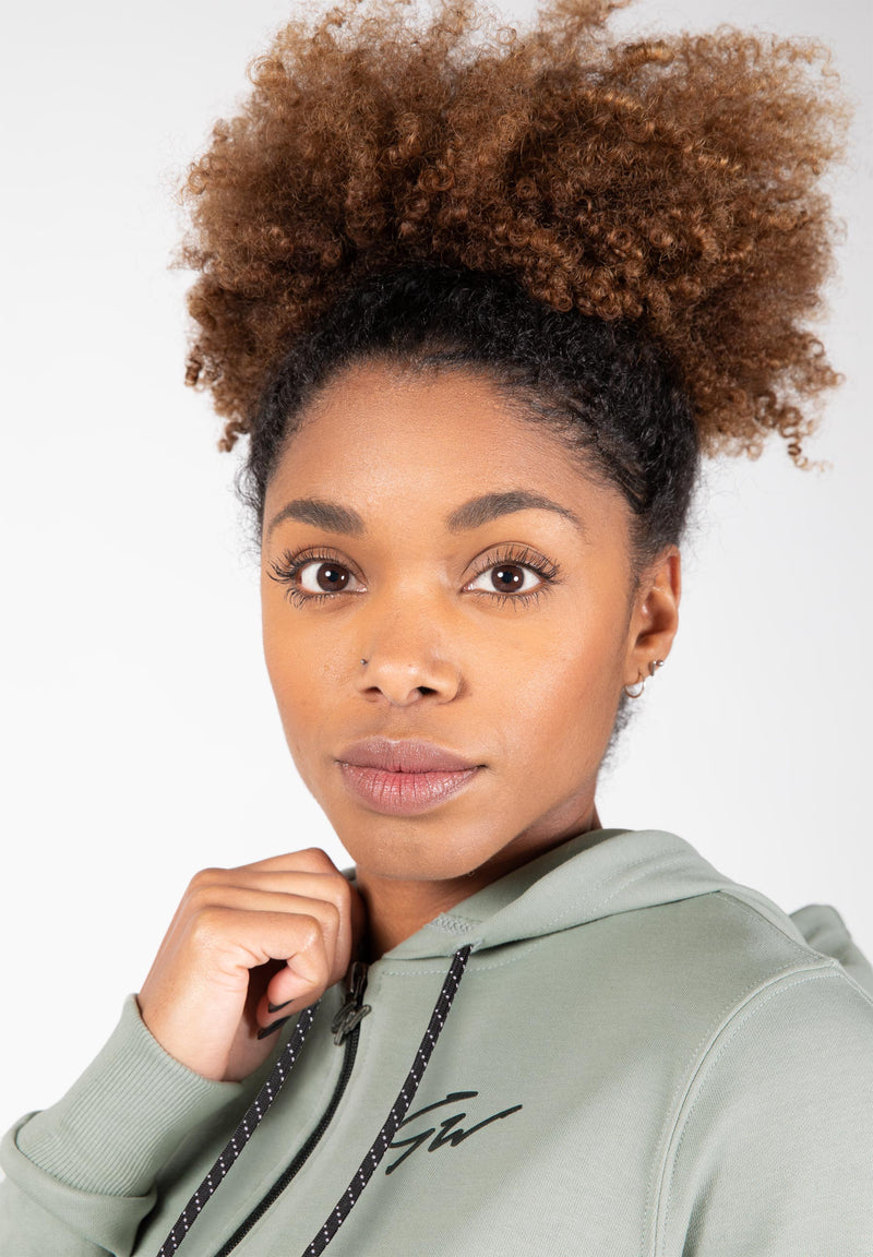 Load image into Gallery viewer, Pixley Zipped Hoodie - Light Green
