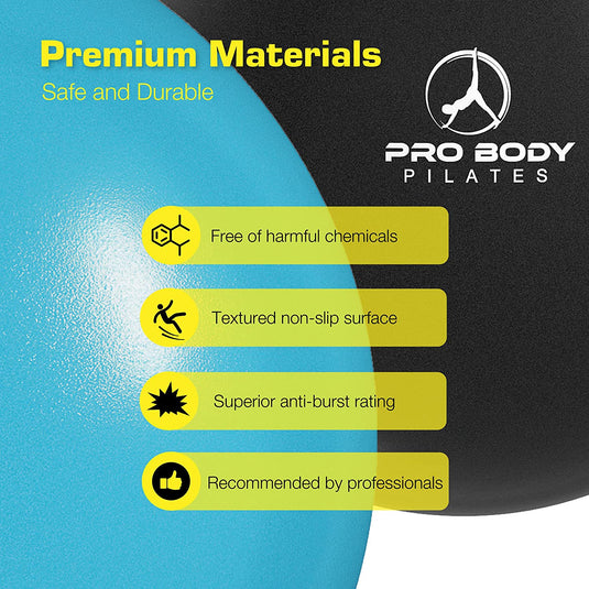 ProBody Pilates - 9 Inch Small Exercise Ball for Stability, Barre, Pilates, Yoga, and Balance