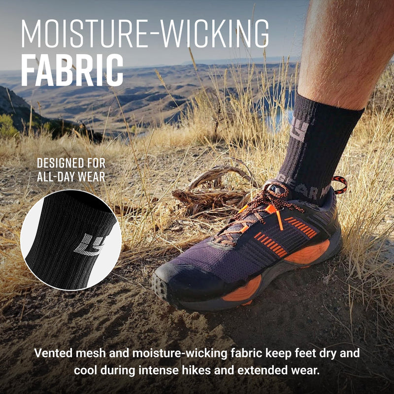 Load image into Gallery viewer, Mudgear - Performance Hiking/Trekking Sock - Black/Gray (2 Pair Pack)
