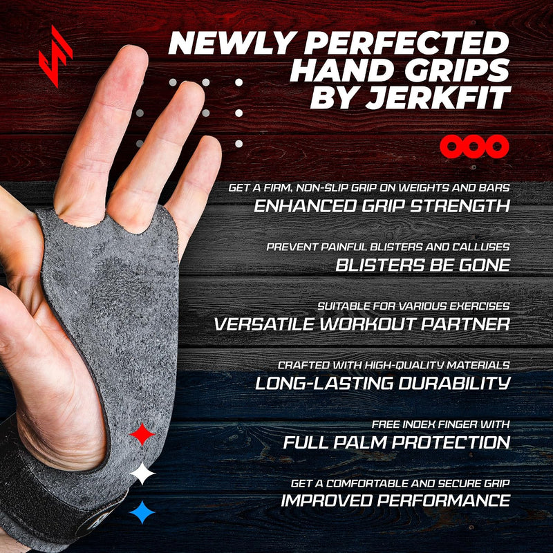 Load image into Gallery viewer, JerkFit - Raw Grips 3.0, Premium Leather Crossfit Gymnastic Grips - Hand Grips
