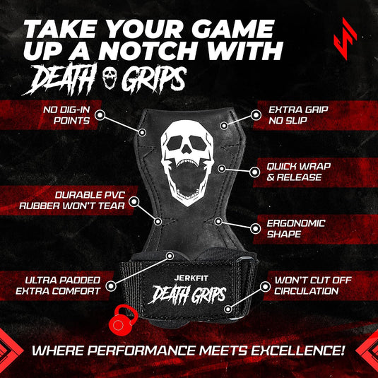 JerkFit - Death Grips Premium Heavy Lifting Straps