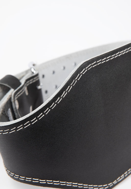 GW 6- Inch Padded Leather Lifting Belt - Black/Black