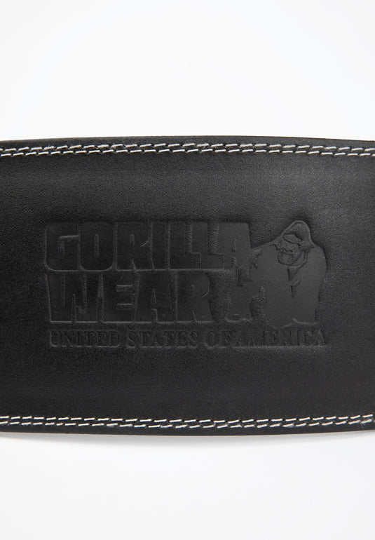 GW 6- Inch Padded Leather Lifting Belt - Black/Black
