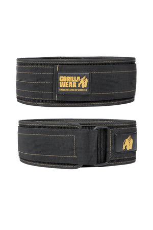 Gorilla Wear - 4 Inch Nylon Lifting Belt - Black/Gold