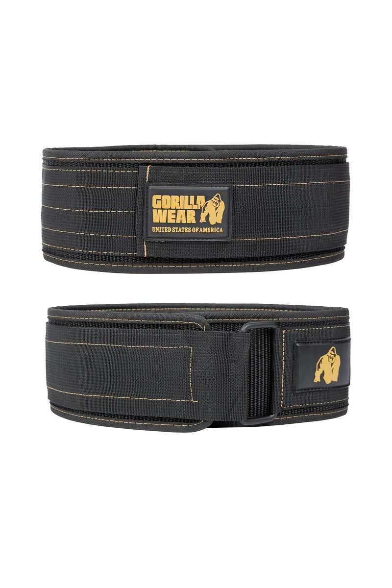 Load image into Gallery viewer, Gorilla Wear 4 Inch Nylon Lifting Belt - Black/Gold
