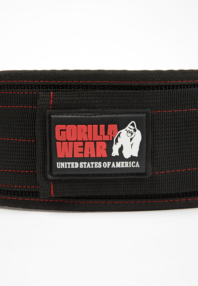 Load image into Gallery viewer, GW 4 Inch Nylon Lifting Belt - Black/Red Stitched
