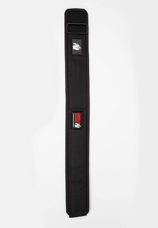GW 4 Inch Nylon Lifting Belt - Black/Red Stitched