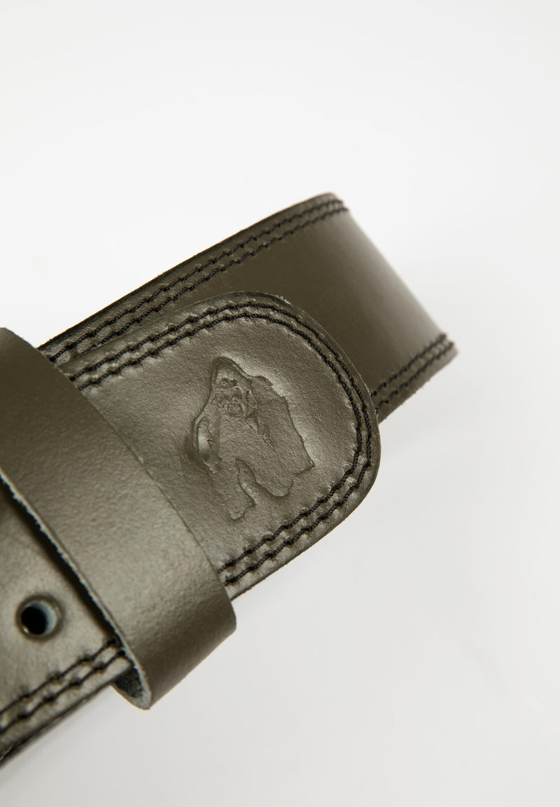 Load image into Gallery viewer, Gorilla Wear 4 Inch Padded Leather Lifting Belt - Army Green
