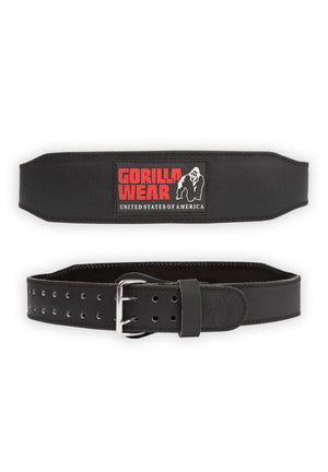 Gorilla Wear - 4 Inch Padded Leather Lifting Belt - Black/Red