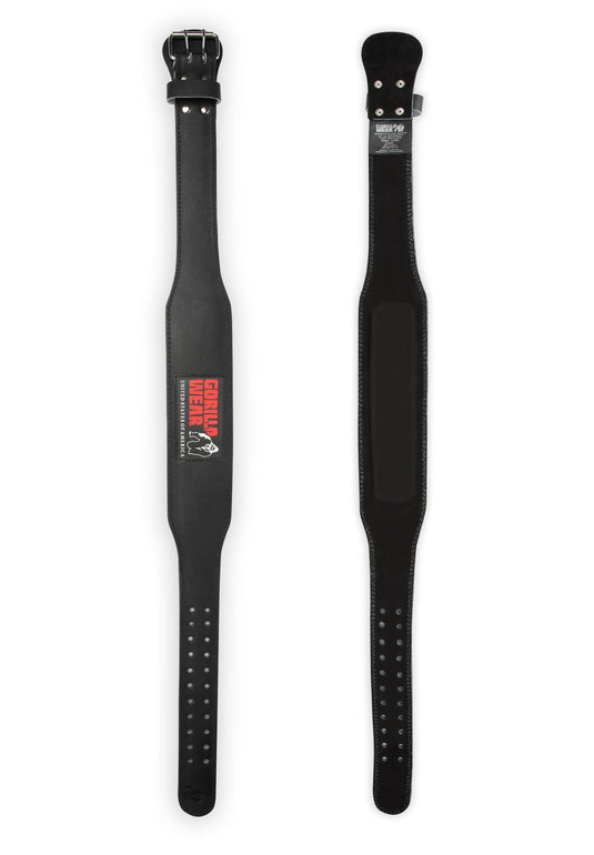 Gorilla Wear 4 Inch Padded Leather Lifting Belt - Black/Red