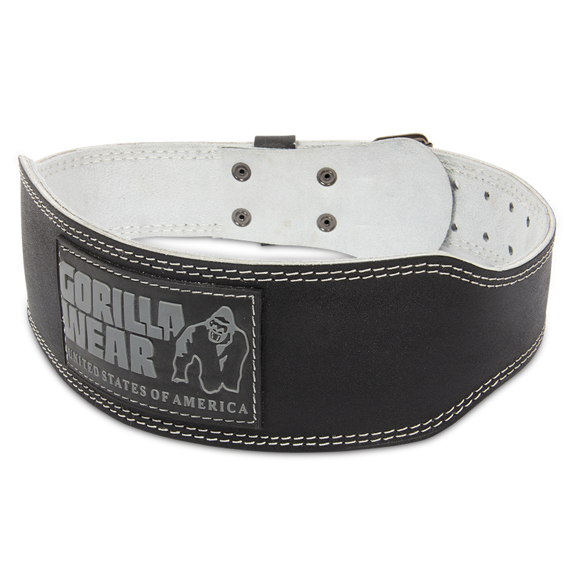 Load image into Gallery viewer, Gorilla Wear 4 Inch Padded Leather Lifting Belt - Black/Gray
