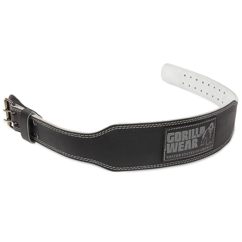Load image into Gallery viewer, Gorilla Wear 4 Inch Padded Leather Lifting Belt - Black/Gray
