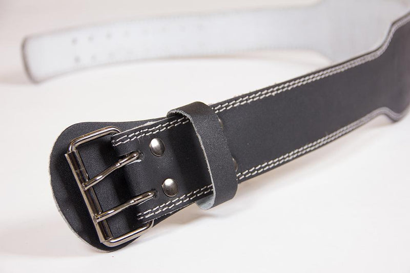 Load image into Gallery viewer, Gorilla Wear 4 Inch Padded Leather Lifting Belt - Black/Gray
