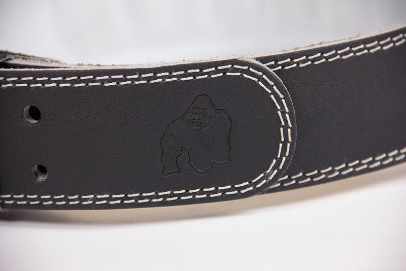 Load image into Gallery viewer, Gorilla Wear 4 Inch Padded Leather Lifting Belt - Black/Gray
