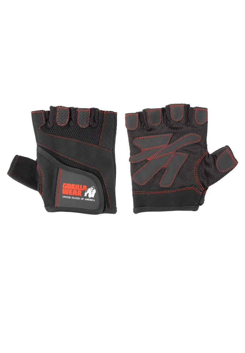 Load image into Gallery viewer, Women&#39;s Fitness Gloves - Black/Red Stitched
